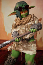 Load image into Gallery viewer, 120cm Goblin Sex Doll Barza, Green Skin Shortstack Goblin Hentai Figure