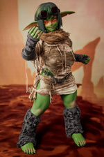 Load image into Gallery viewer, 120cm Goblin Sex Doll Barza, Green Skin Shortstack Goblin Hentai Figure