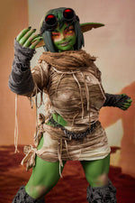 Load image into Gallery viewer, 120cm Goblin Sex Doll Barza, Green Skin Shortstack Goblin Hentai Figure