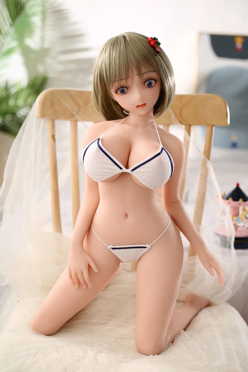 65cm Teen Petite Sex Doll, Anime Brunette Bob Hair Schoolgirl Sarah –  Kemelia