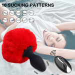 Load image into Gallery viewer, Bunny Tail Vibrating Anal Plug, Remote Sex Toy for BDSM Animal Plays