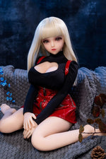 Load image into Gallery viewer, Sweet 65cm petite sex doll, german blonde hair maiden Alice sitting with an innocent look