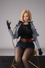 Load image into Gallery viewer, Dragon Ball Sex Doll Android 18, Blonde Hair Cowgirl Mini Sex Doll (65cm)