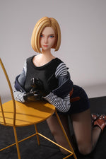 Load image into Gallery viewer, Dragon Ball Sex Doll Android 18, Blonde Hair Cowgirl Mini Sex Doll (65cm)