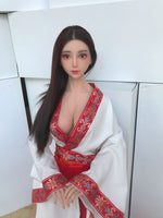 Load image into Gallery viewer, 76cm mini sex doll hime Kaguya in japanese miko clothing, grabing her hands