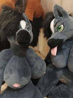 Load image into Gallery viewer, Mare Plush furry sex doll black horse kinky plush pony girl sex doll