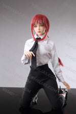 Load image into Gallery viewer, Realistic 76cm Makima Mini Sex Doll, Red Ponytail Handsome Hentai Figure