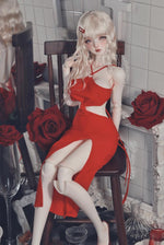 Load image into Gallery viewer, Red Sexy Long Dress for 1/3 Scale Figures, 60 - 65cm BJD Fashion Dress