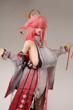 Load image into Gallery viewer, Anime Mini Sex Doll Yae Miko, Ahegao Pink Fox Girl Genshin Hentai Figure