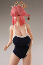 Load image into Gallery viewer, Anime Mini Sex Doll Yae Miko, Ahegao Pink Fox Girl Genshin Hentai Figure