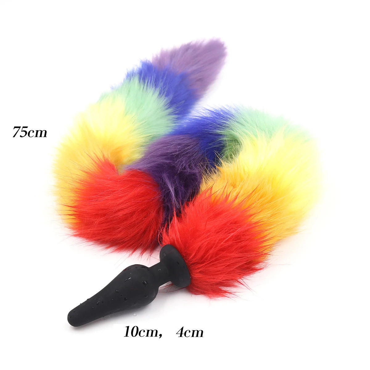 Rainbow Fox Tail Bullet Butt Plug, Cat Tails Metal Anal Plug for cospl Kemelia Rainbow Fox Tail Bullet Butt Plug, Cat Tails Metal Anal Plug for cospl Kemelia