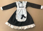 Load image into Gallery viewer, 1/3 scale black maid costume for anime figures and 65cm dolls, with beautiful flower decor apron
