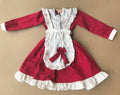 1/3 scale anime figures red maid outfit, suitable for 65cm dolls, with lovely flower decor apron