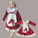 Load image into Gallery viewer, 1/3 scale hentai sex doll pure white elf in red maid costume, with cute red ribbon and apron with lace decor
