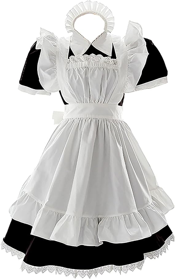 sample image of 1/4 scale anime figures maid dress, a classic black&white japanese maid costume
