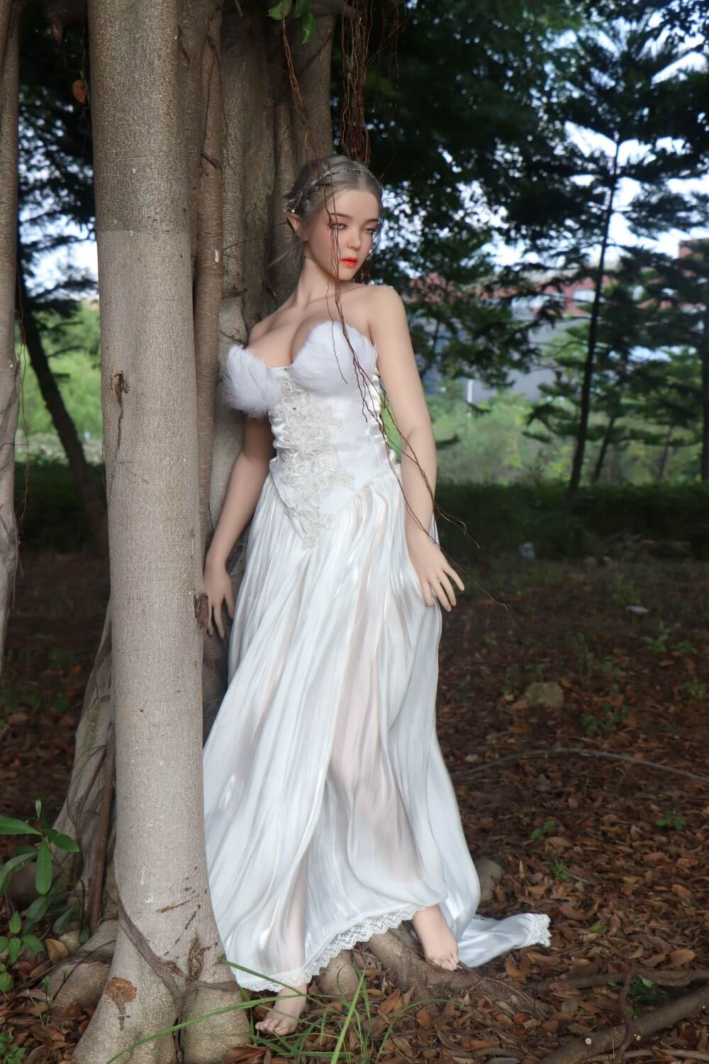 120cm Elf Sex Doll Frieren, Exquisite White Hair Succubus Mini Sex Doll