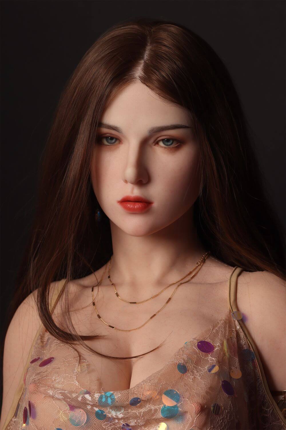 162cm Realistic Sex Doll in Silicone, Scandinavian Women Freya, closed view of her beautiful septentrional face