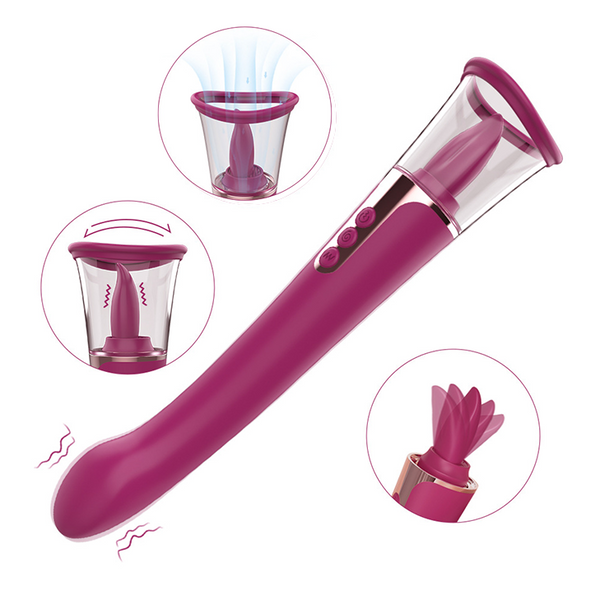 Clit Pump with G-spot Vibrator, Sucking & Licking Clit Stimulator Kemelia Clit Pump with G-spot Vibrator, Sucking & Licking Clit Stimulator Kemelia