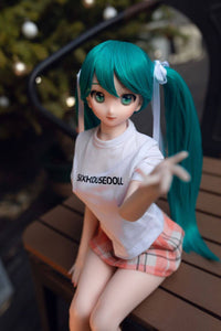 60cm Vocaloid Mini Sex Doll Miku, Green Hair Japanese Anime Sex Doll