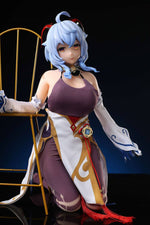 Load image into Gallery viewer, 65cm Ganyu Sex Doll, Ahegao Sex Doll, Impact Hentai Cast Off Figure kneeing on ground

