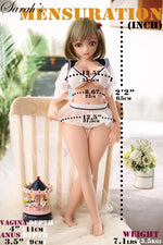 Load image into Gallery viewer, 65cm Teen petite sex doll, anime bob hair schoolgirl Sarah&#39;s dimension and mensuration
