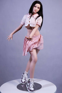 70cm Mini Sex Doll in Silicone, Hentai Japanese Teen Miyuki in Sailor Uniform , the front view of her standing pose