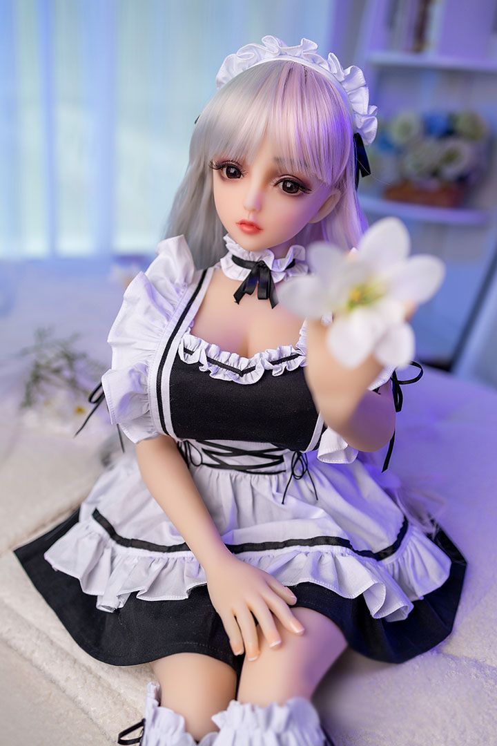 80cm Maid Mini Sex Doll Sakuya, While Hair Anime Maid Girl Sex Doll