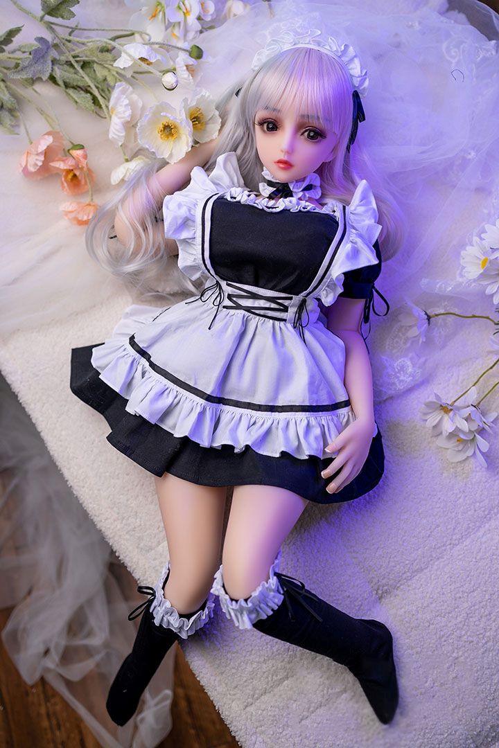 80cm Maid Mini Sex Doll Sakuya, While Hair Anime Maid Girl Sex Doll