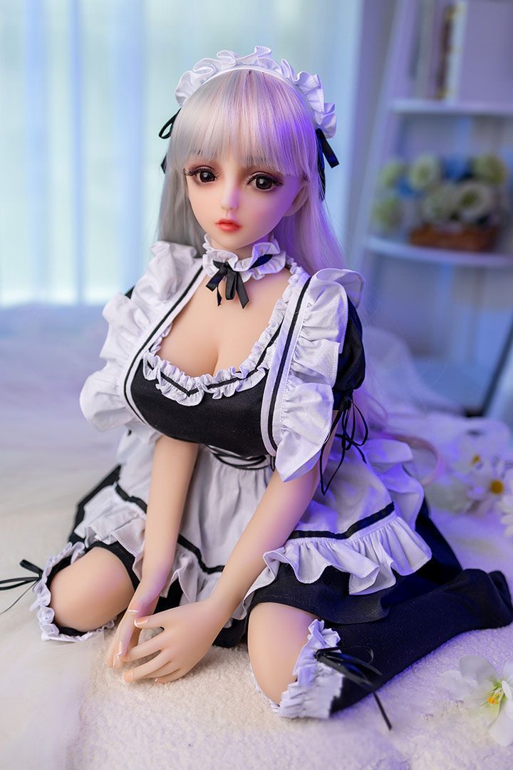 80cm Maid Mini Sex Doll Sakuya, While Hair Anime Maid Girl Sex Doll