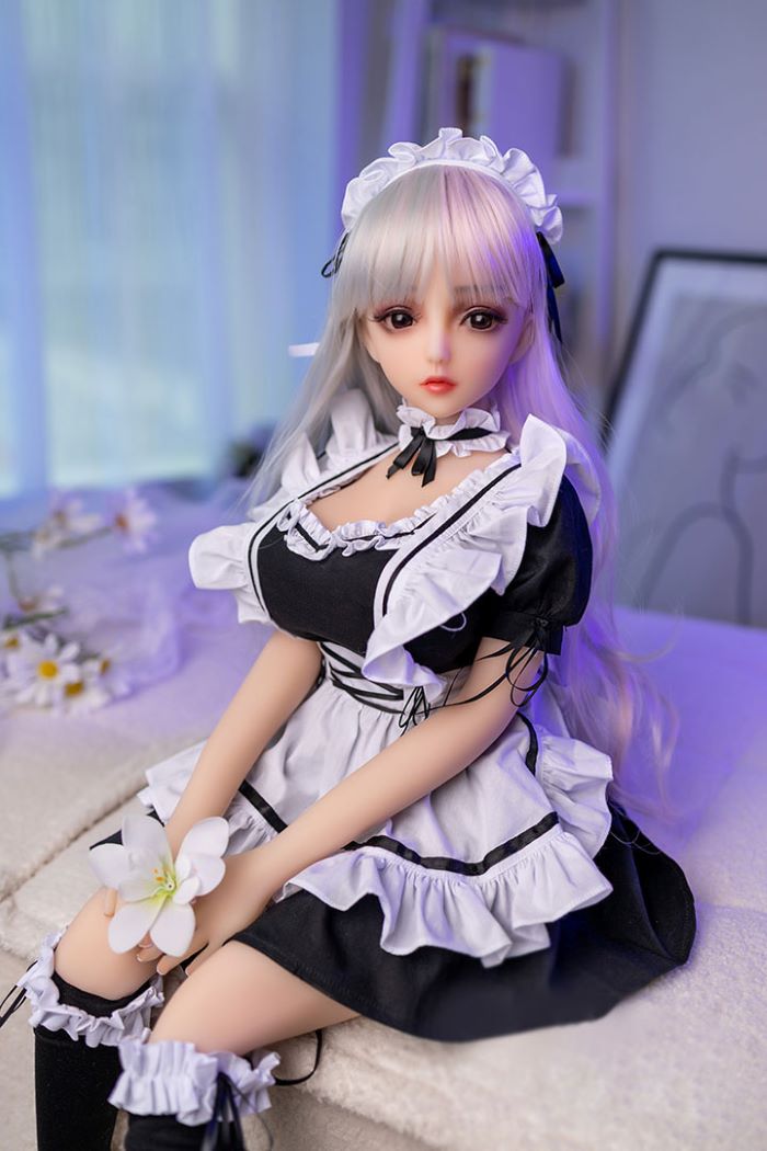 80cm Maid Mini Sex Doll Sakuya, While Hair Anime Maid Girl Sex Doll