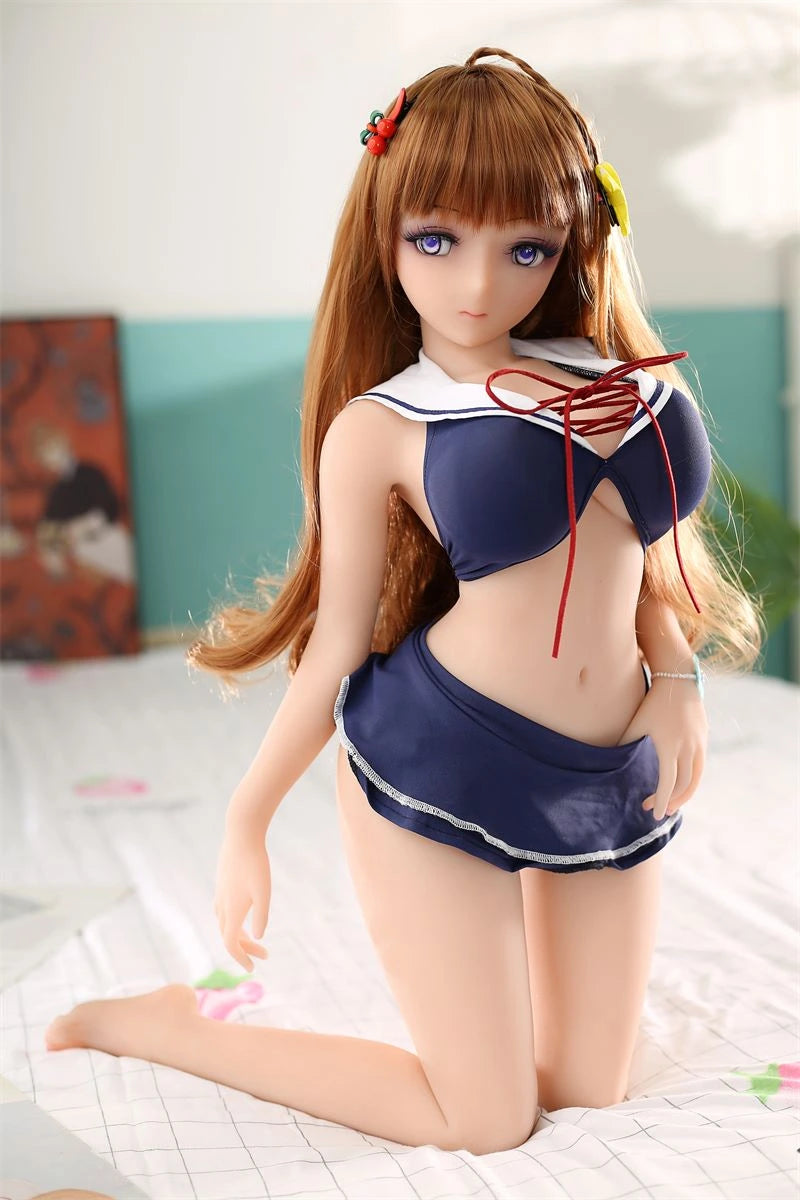 Anime mini sex doll, 65cm petite french brunette demoiselle Adele