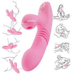 Thrusting Dildo Rabbit Vibrator, Clit Sucking Handsfree Double Stimula Kemelia Thrusting Dildo Rabbit Vibrator, Clit Sucking Handsfree Double Stimula Kemelia