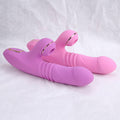 Thrusting Dildo Rabbit Vibrator, Clit Sucking Handsfree Double Stimulator