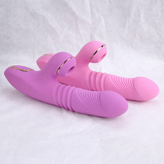 Thrusting Dildo Rabbit Vibrator, Clit Sucking Handsfree Double Stimula –  Kemelia