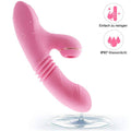 Thrusting Dildo Rabbit Vibrator, Clit Sucking Handsfree Double Stimulator