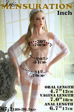Load image into Gallery viewer, Realistic 148cm C-cup Blonde Sex Doll, 4&#39;10 Exquisite Teen Girl Iris&#39;s dimension detail
