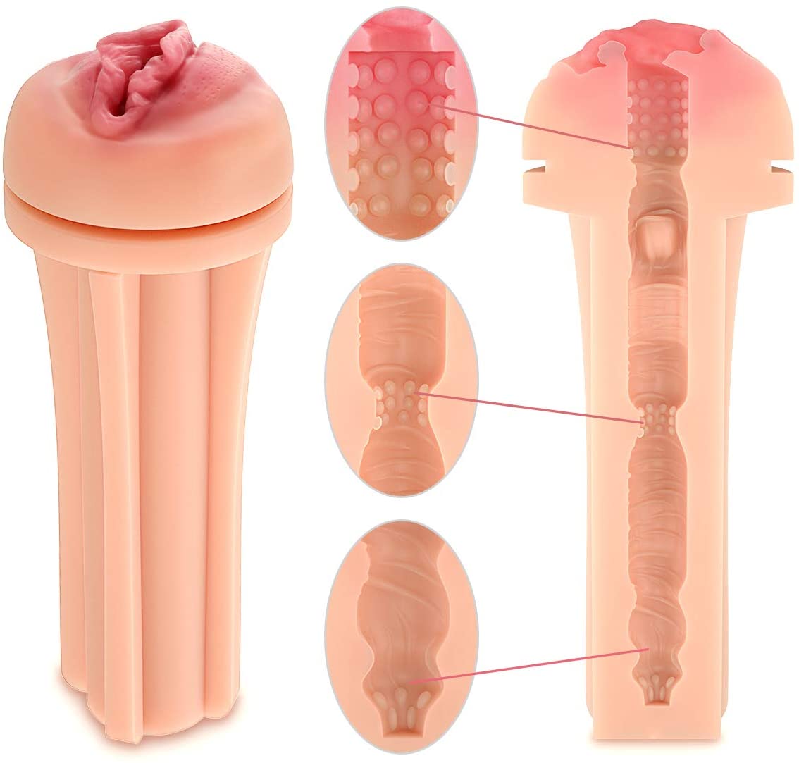 Realistic Vagina Pocket Pussy, Handsfree Fleshlight, Vacuum Suction Masturbator, anatomy of product