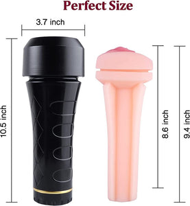 Realistic Vagina Pocket Pussy, Handsfree Fleshlight, Vacuum Suction Masturbator, perfect dimension