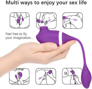 Clit Sucker Vagina Sucking Vibrator with Vibrating Egg 2 In 1 G-Spot Clitoris Stimulator