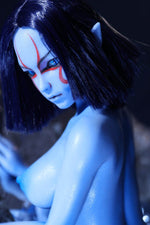 Load image into Gallery viewer, Alien Mini Sex Doll 60cm Momoko, Blue Skin Slim Oni Girl Figurine
