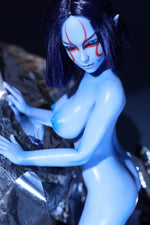 Load image into Gallery viewer, Alien Mini Sex Doll 60cm Momoko, Blue Skin Slim Oni Girl Figurine
