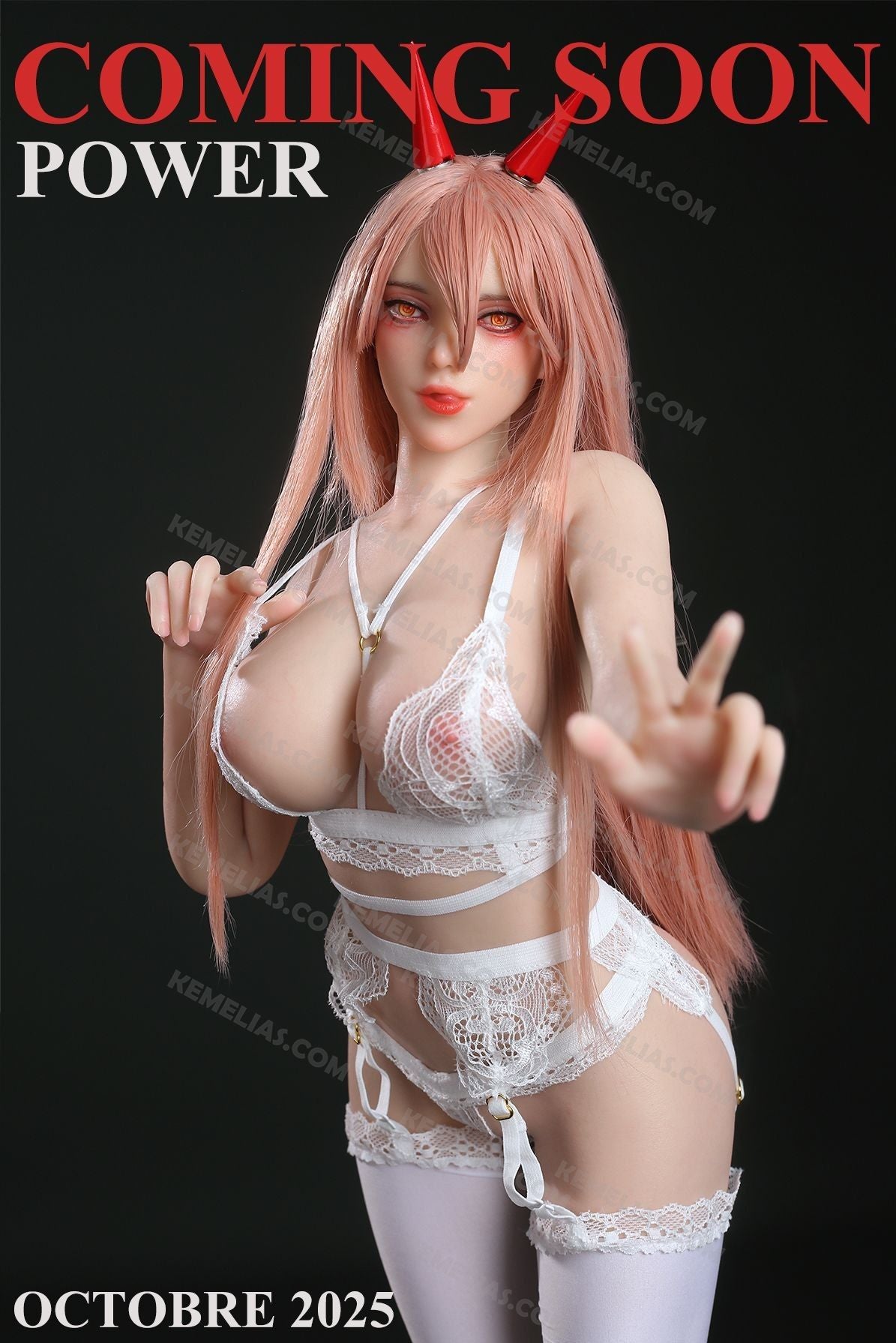 Mini Sex Doll Power of Chainsaw Man (70cm), Ahegao Hentai Figure