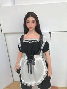 the front image of black maid clothes in japanese hime kaguya mini sex doll 