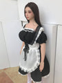 Japanese hime Kaguya mini sex doll in black maid clothes