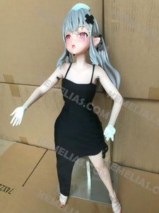 Elegant Black Long Dress for 60 - 80cm BJD Doll, 1/3 Scale Fashion Doll Dress