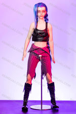 Load image into Gallery viewer, 76cm Mini Sex Doll Jinx (Smirk Face), Blue Hair LoL Maniac Sex Doll
