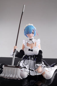 Maid Anime Sex Doll Rem (Re:Zero), Cute Maid Hentai Figure (with Mop)