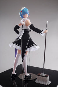 Maid Anime Sex Doll Rem (Re:Zero), Cute Maid Hentai Figure (with Mop)