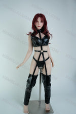 Load image into Gallery viewer, Mini Sex Doll Bondage Queen Cathy, Red Hair Dark Leather Hentai Figure
