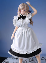 Load image into Gallery viewer, Mini sex doll pure white elf in maid dress, she is a cute 1/4 scale hentai loli figurine standing and waving her hand
